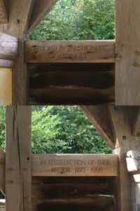 Porch memorial inscription
